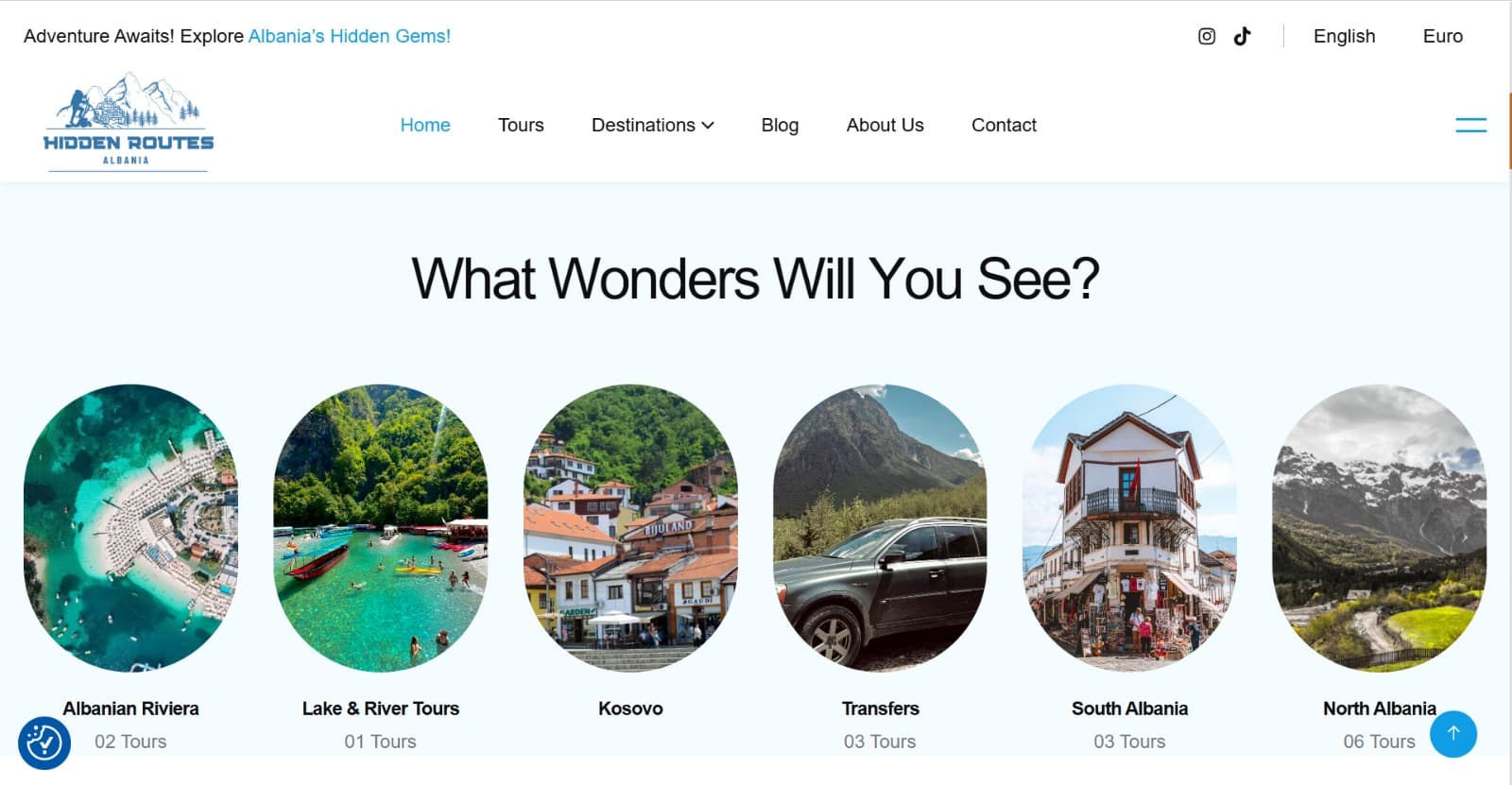 Hidden Routes Albania - Designed and built a WordPress/Elementor website f