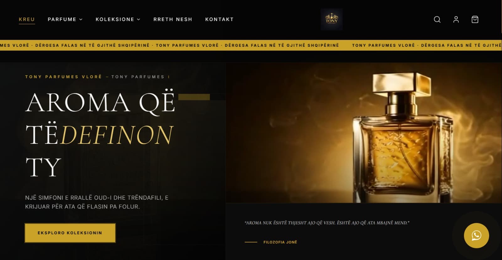 Tony Parfumes - Developed a full-stack perfume e-commerce web app 